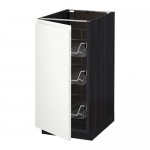 МЕТОД Напольный шкаф с проволочн ящиками - под дерево черный, Воксторп белый, 40x60 см