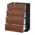 МЕТОД / МАКСИМЕРА Напольн шкаф 4 фронт панели/4 ящика - под дерево черный, Филипстад коричневый, 60x37 см МЕТОД / МАКСИМЕРА Напольн шкаф 4 фронт панели/4 ящика - под дерево черный, Филипстад коричневый, 60x37 см