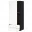 МЕТОД / МАКСИМЕРА Навесной шкаф с дверцей/2 ящика - под дерево черный, Воксторп белый, 40x100 см
