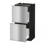 МЕТОД / МАКСИМЕРА Напольный шкаф с 2 ящиками - под дерево черный, Гревста нержавеющ сталь, 40x37 см МЕТОД / МАКСИМЕРА Напольный шкаф с 2 ящиками - под дерево черный, Гревста нержавеющ сталь, 40x37 см