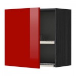 МЕТОД Шкаф навесной с сушкой - 60x60 см, Рингульт глянцевый красный, под дерево черный