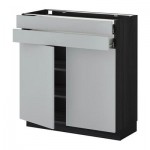 МЕТОД / ФОРВАРА Напольный шкаф/2дверцы/2ящика - Веддинге серый, под дерево черный МЕТОД / ФОРВАРА Напольный шкаф/2дверцы/2ящика - Веддинге серый, под дерево черный