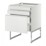 МЕТОД / ФОРВАРА Напольн шкаф 3фронт пнл/2низ/2ср ящ - 60x60x60 см, Нодста белый/алюминий, белый МЕТОД / ФОРВАРА Напольн шкаф 3фронт пнл/2низ/2ср ящ - 60x60x60 см, Нодста белый/алюминий, белый