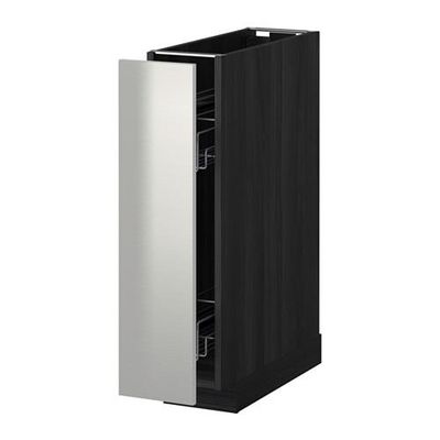 МЕТОД Напол шкаф/выдв внутр элем - Гревста нержавеющ сталь, под дерево черный