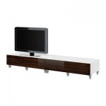 БЕСТО Скамья с колесиками - белый/глянцевый коричневый БЕСТО Скамья с колесиками - белый/глянцевый коричневый