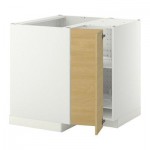МЕТОД Угл напольн шкаф с вращающ секц - Тингсрид под березу, белый МЕТОД Угл напольн шкаф с вращающ секц - Тингсрид под березу, белый