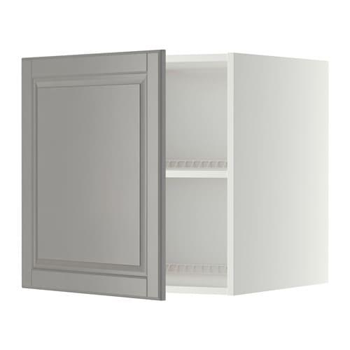 МЕТОД Верх шкаф на холодильн/морозильн - белый, Будбин серый, 60x60 см