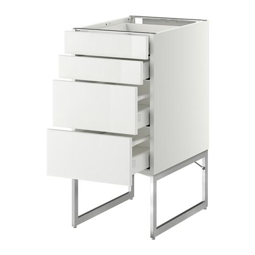 МЕТОД / МАКСИМЕРА Нплн шк 4 фронт/2 низк/2средн ящ - белый, Рингульт глянцевый белый, 40x60x60 см