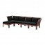 ÄPPLARÖ 4-местный модульный диван, садовый с табуретом для ног коричневая морилка/Холло черный
