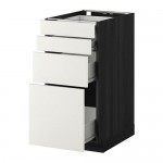 МЕТОД / ФОРВАРА Нплн шк 4 фронт/2 низк/2средн ящ - под дерево черный, Хэггеби белый, 40x60 см