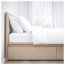 МАЛЬМ Высокий каркас кровати/4 ящика - 180x200 см, Леирсунд, дубовый шпон, беленый