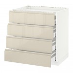 МЕТОД / МАКСИМЕРА Напольн шкаф/4фронт пнл/4ящика - белый, 80x60 см МЕТОД / МАКСИМЕРА Напольн шкаф/4фронт пнл/4ящика - белый, 80x60 см