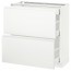 МЕТОД / МАКСИМЕРА Напольный шкаф/2фасада/3ящика - белый, Воксторп матовый белый, 80x37 см