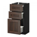 МЕТОД / ФОРВАРА Напольный шкаф с 3 ящиками - 40x37 см, Эдсерум под дерево коричневый, под дерево черный МЕТОД / ФОРВАРА Напольный шкаф с 3 ящиками - 40x37 см, Эдсерум под дерево коричневый, под дерево черный
