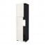 METOD высокий шкаф д/холодильника/2дверцы черный/Сэведаль белый 60x60x220 см