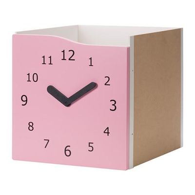 КАЛЛАКС Вставка с дверцей - розовый/часы