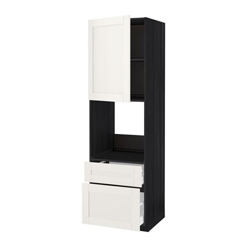 МЕТОД / МАКСИМЕРА Высок шкаф д духов+дверь/2 ящика - под дерево черный, Сэведаль белый, 60x60x200 см МЕТОД / МАКСИМЕРА Высок шкаф д духов+дверь/2 ящика - под дерево черный, Сэведаль белый, 60x60x200 см