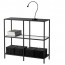 ВИТШЁ Стеллаж - черно-коричневый/стекло