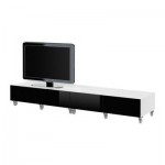 БЕСТО Скамья с колесиками - белый/глянцевый черный БЕСТО Скамья с колесиками - белый/глянцевый черный