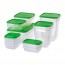 PRUTA набор контейнеров, 17 шт. прозрачный/зеленый