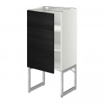 МЕТОД Напольный шкаф с полками - белый, Тингсрид под дерево черный, 40x37x60 см МЕТОД Напольный шкаф с полками - белый, Тингсрид под дерево черный, 40x37x60 см