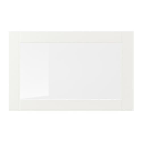 СИНДВИК Стеклянная дверь - белый/прозрачное стекло