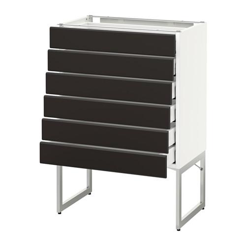 МЕТОД / МАКСИМЕРА Напольн шкаф 6фронт пнл/6 низ ящ - белый, Кунгсбакка антрацит, 60x37x60 см МЕТОД / МАКСИМЕРА Напольн шкаф 6фронт пнл/6 низ ящ - белый, Кунгсбакка антрацит, 60x37x60 см