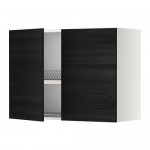 METOD навесной шкаф с посуд суш/2 дврц белый/Тингсрид черный 80x38.6x60 cm