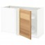 МЕТОД Угловой напол шкаф с выдвижн секц - белый, Торхэмн естественный ясень