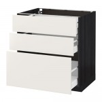 METOD/MAXIMERA напольный шкаф с 3 ящиками цвет алюминия
