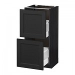 МЕТОД / МАКСИМЕРА Напольный шкаф с 2 ящиками - 40x37 см, Лаксарби черно-коричневый, под дерево черный МЕТОД / МАКСИМЕРА Напольный шкаф с 2 ящиками - 40x37 см, Лаксарби черно-коричневый, под дерево черный