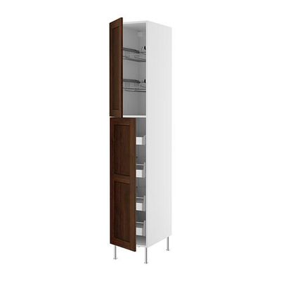 ФАКТУМ Высокий шкаф с ящиками/пров корзин - Роккхаммар коричневый, 40x233 см
