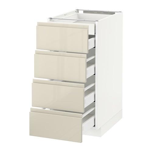 МЕТОД / МАКСИМЕРА Нплн шк 4фрнт/2нзк/3срд ящ - белый, Воксторп глянцевый светло-бежевый, 40x60 см МЕТОД / МАКСИМЕРА Нплн шк 4фрнт/2нзк/3срд ящ - белый, Воксторп глянцевый светло-бежевый, 40x60 см