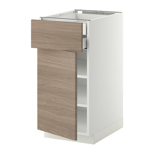 МЕТОД / МАКСИМЕРА Напольн шкаф двр/фр пнл/плк/2низ ящ - белый, Брокхульт под грецкий орех светло-серый, 40x60 см МЕТОД / МАКСИМЕРА Напольн шкаф двр/фр пнл/плк/2низ ящ - белый, Брокхульт под грецкий орех светло-серый, 40x60 см