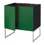 МЕТОД Напольн шкаф д раковины+2 двери - Флэди зеленый, под дерево черный МЕТОД Напольн шкаф д раковины+2 двери - Флэди зеленый, под дерево черный