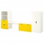 СТУВА Комбинация д/хранен со скамьей - белый/желтый