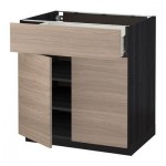 МЕТОД / ФОРВАРА Напольный шкаф+ящик/2дверцы - 80x60 см, Брокхульт под грецкий орех светло-серый, под дерево черный МЕТОД / ФОРВАРА Напольный шкаф+ящик/2дверцы - 80x60 см, Брокхульт под грецкий орех светло-серый, под дерево черный
