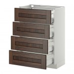 МЕТОД / МАКСИМЕРА Напольн шкаф 4 фронт панели/4 ящика - белый, Эдсерум под дерево коричневый, 60x37 см МЕТОД / МАКСИМЕРА Напольн шкаф 4 фронт панели/4 ящика - белый, Эдсерум под дерево коричневый, 60x37 см