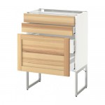 МЕТОД / МАКСИМЕРА Напольн шкаф 3фронт пнл/2низ/2ср ящ - белый, Торхэмн естественный ясень, 60x37x60 см МЕТОД / МАКСИМЕРА Напольн шкаф 3фронт пнл/2низ/2ср ящ - белый, Торхэмн естественный ясень, 60x37x60 см