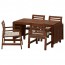 ЭПЛАРО Стол+4 кресла, д/сада - Эпларо коричневая морилка/Холло бежевый