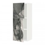 МЕТОД Навесной шкаф с полками/2дверцы - белый, Кальвиа с печатным рисунком, 40x100 см МЕТОД Навесной шкаф с полками/2дверцы - белый, Кальвиа с печатным рисунком, 40x100 см