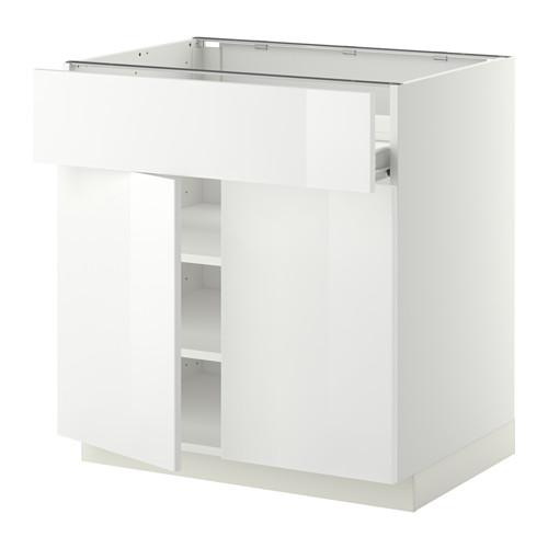 МЕТОД / ФОРВАРА Напол шкаф/полки/ящик/2двери - белый, Рингульт глянцевый белый МЕТОД / ФОРВАРА Напол шкаф/полки/ящик/2двери - белый, Рингульт глянцевый белый
