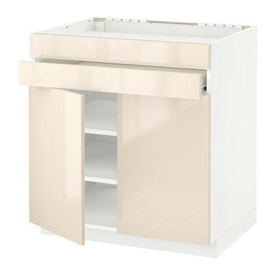 МЕТОД / ФОРВАРА Нап шк д/вар панели/2ящ/2фасада/1ящ - Рингульт глянцевый кремовый, белый МЕТОД / ФОРВАРА Нап шк д/вар панели/2ящ/2фасада/1ящ - Рингульт глянцевый кремовый, белый