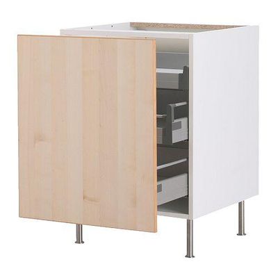 ФАКТУМ Напольный шкаф с выдвижной секцией - Нексус березовый шпон, 50 см ФАКТУМ Напольный шкаф с выдвижной секцией - Нексус березовый шпон, 50 см