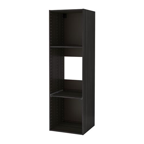 METOD каркас высокого шкафа д/духов/холод под дерево черный 60x200 cm