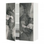 МЕТОД Навесной шкаф с посуд суш/2 дврц - белый, Кальвиа с печатным рисунком, 80x100 см МЕТОД Навесной шкаф с посуд суш/2 дврц - белый, Кальвиа с печатным рисунком, 80x100 см