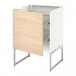 МЕТОД Напольный шкаф с проволочн ящиками - белый, Аскерсунд под светлый ясень, 60x60x60 см