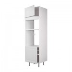 ФАКТУМ Высок шкаф д СВЧ/духов/2 двери - Лидинго белый с оттенком, 60x211 см