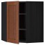 МЕТОД Угловой навесной шкаф с полками - под дерево черный, Филипстад коричневый, 68x80 см