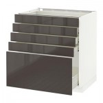 МЕТОД / ФОРВАРА Напольный шкаф с 5 ящиками - 80x60 см, Рингульт глянцевый серый, белый МЕТОД / ФОРВАРА Напольный шкаф с 5 ящиками - 80x60 см, Рингульт глянцевый серый, белый